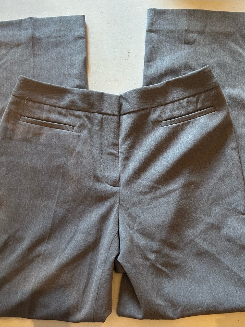 Liz Claiborne Gray Straight-Leg Dress Trousers